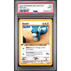 PSA 9 MINT Dratini 63/105 Pokémon 2002 Neo Destiny Uncommon Non Holo Card